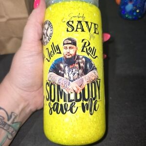 Yellow Tumbler with Graphic Design
